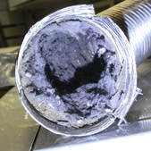 This is a picture of a clogger dryer vent for duct cleaning.